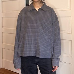 Vintage GAP Blue Plaid Zip-Up with Collar